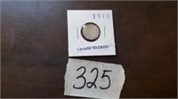 1910 Canada ten cent coin