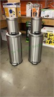 4 STAINLESS STEEL TRASH CANS