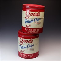 Vintage Goodâ€™s Potato Chips tin can