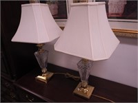 Pair Waterford crystal lamps Lissadel pattern