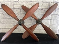 Pair of Metal Propeller Style Wall Art 30 x 30