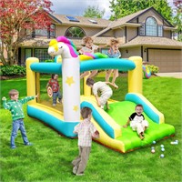 Step4Fun Inflatable Bounce House with Wide Slide