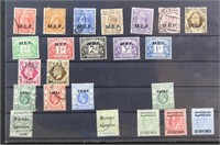British offices Stamps on cards, very fresh Used a