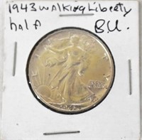 COIN - 1943 BU WALKING LIBERTY HALF DOLLAR