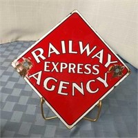 One sided porcelain railway sign