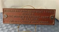 Wabash railroad cast iron sign