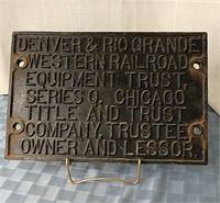 Denver & Rio Grande cast iron sign