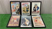 SET OF 6 VINTAGE ADVERTISING POSTER PRINTS