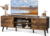 SUPERJARE TV Stand  55 Inch  Rustic Brown