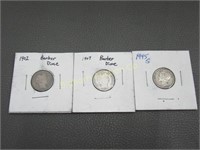 Silver Dimes 1902 & 1907, 1945-S Mercury