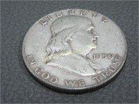 Silver 1950 Franklin Half Dollar