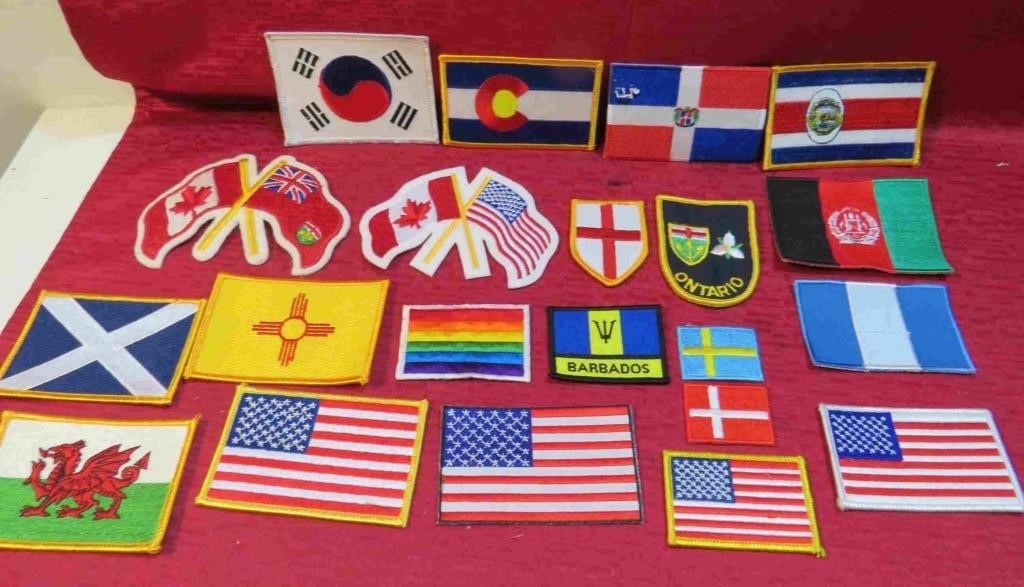 Worldwide Flag Lot 20 Patches Canada USA MORE