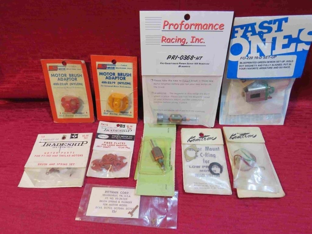 Vintage Slot Car Lot 10 Motor Parts Kemtron NOS