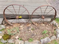 Old metal wheels (2) 31" d