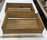 2 wooden crates-13.5x20.25x5.5 in