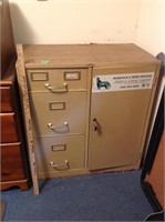 Metal File cabinet with safe and key