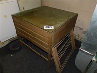 GLASS TOP WOODEN UTILITY TABLE