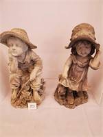 pair of garden statues