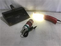 Engine heater, work light, metal dust bin
