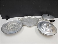 Vintage Hammered Aluminum Ware Dishes