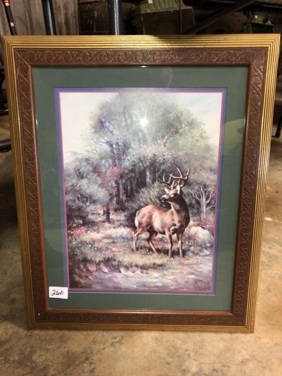 Framed deer picture