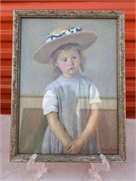 Framed Mary Cassatt Child in a Straw Hat Print