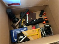Box of misc items and tools