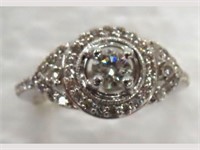 14K White Gold Ring with Diamonds TCTW .50, size 6