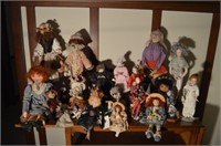 Large lot of handmade dolls and other dolls
