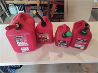 4 Gas Cans - various sizes
