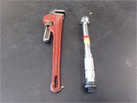 pipe wrench and torque wrench