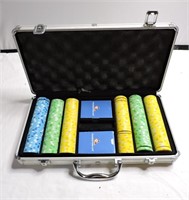 Paradise Poker Clay Chips Cards & Case