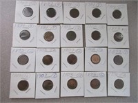 20 Indian Head Pennies-Date/Grading May Not Match