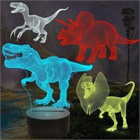 .NEW TESTED - FULLOSUN Dinosaur Bedside Lamp, 3D