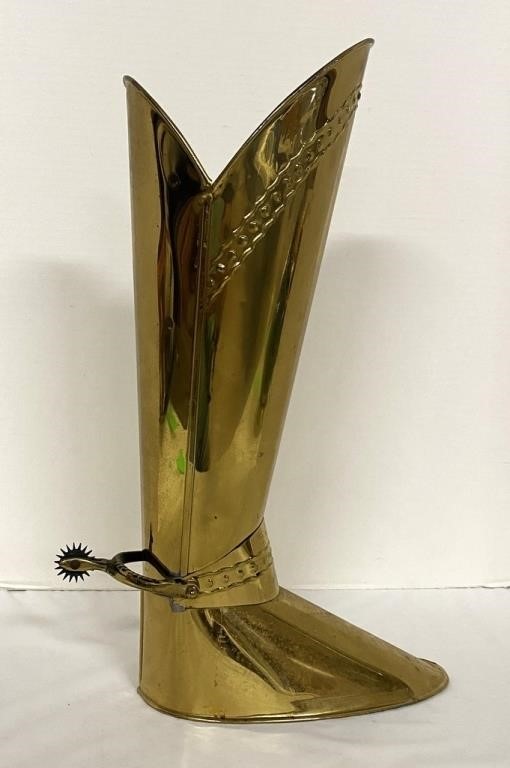 Large Brass Boot with Spurs