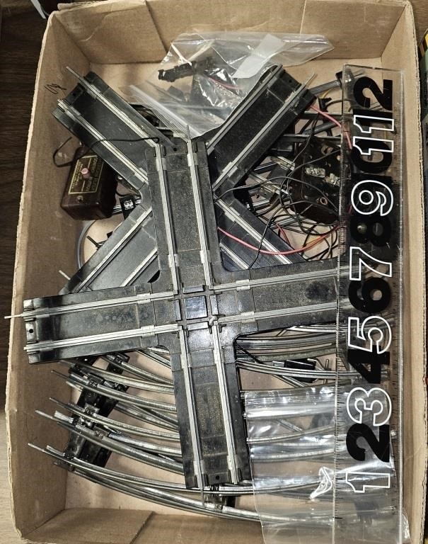 Box of Model Train Track, Switchers and More