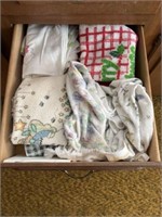 Contents of drawer, dish towels
