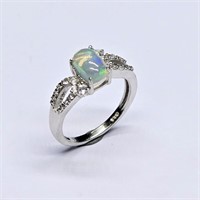 Silver Opal Cz(1.45ct) Ring