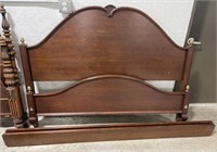(Q) wooden bed frame. Headboard 64-1/2” x 49”