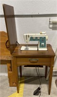 (AF) Wooden Sewing Machine table with Singer