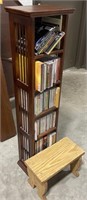 (Q) 8” by 10”  x 40” CD Shelf and stool