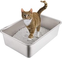 B3282  Yangbaga Stainless Steel Litter Box, Large