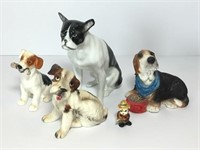 Ceramic Dog Figurines Lot of 5
