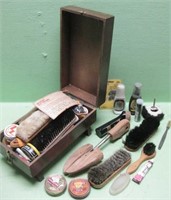 Shoeshine Case With Contents & Extra Supplies