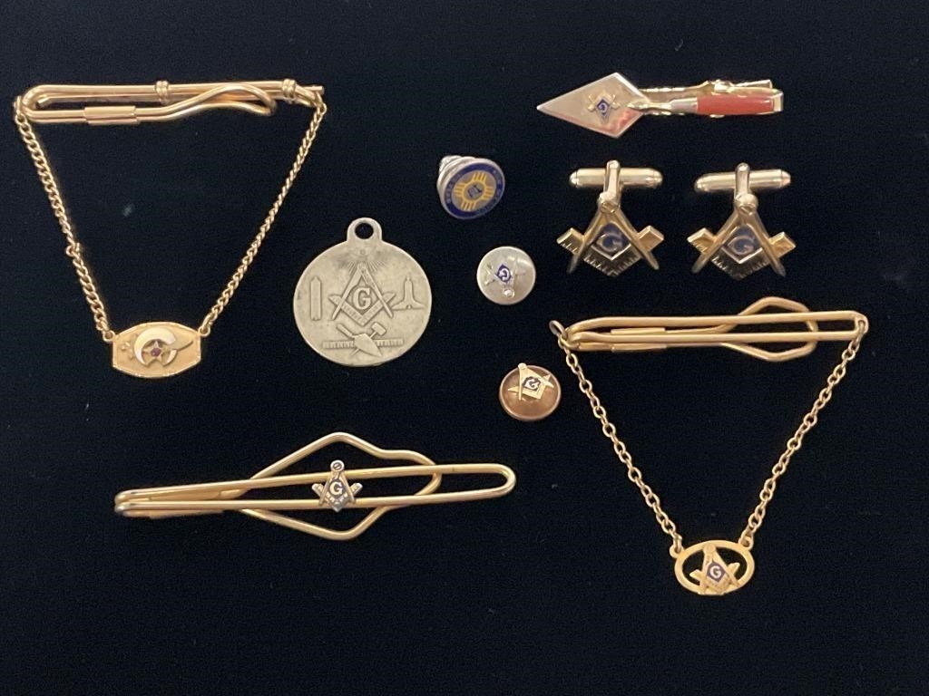 Masonic Pins & Jewelry w/ 1949 Membership Medal
