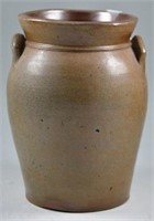 Lot #4255 - Primitive stoneware 1 gallon eared