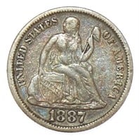 1887-S Seated Liberty Silver Dime *Nice/Toned
