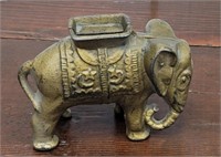 Cast iron elephant Bank - great old patina