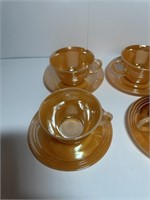 FireKing 4 teacups and 4 saucers