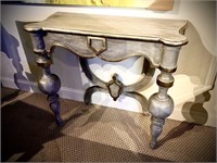 Mystique Gray Wall Table w/ Gold Accent
